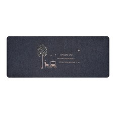 G+居家 絲絨刮沙泥除塵地墊 幸運樹 高密度絨毛 可機洗 穩固防滑 吸水隔涼, 40 x 120 cm, 深灰