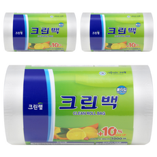 크린랩 크린롤백 17cm x 30cm, 1000개입, 3개