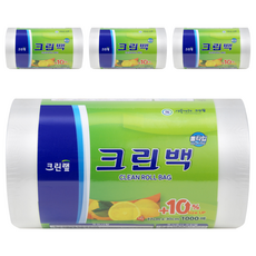 크린랩 크린롤백 17cm x 30cm, 1000개입, 4개