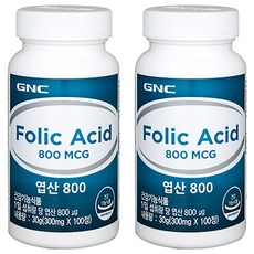GNC 엽산 800, 100정, 2개