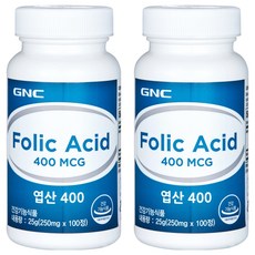 GNC 엽산 400, 2개, 100정