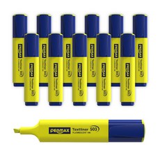 펜맥스 텍스트라이너 503 형광펜 12p, 옐로우, 1개