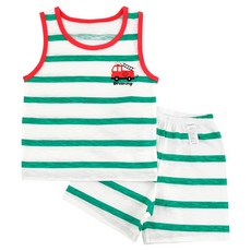 Maykids 男童迷你消防車無袖竹節棉家居服上下套裝