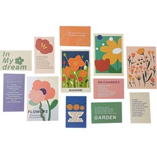 慢速裝飾多用途花卉明信片套組 12, 1套, 混合顏色