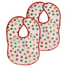 bellemaison 寶寶圍兜 65g, 桃點點, 2個, 1組