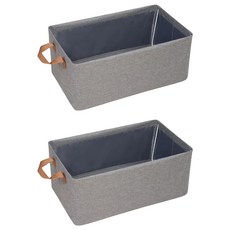 Edish 收納箱 整理箱 多功能衣物收納盒 鋼架款, 2個, 灰色