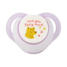 Combi 康貝 睡眠夜用安撫奶嘴 S-18314 適合0~3個月寶寶, 0歲以上, 愛心熊-紫色, 1個