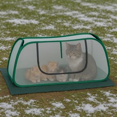 Jeepsaram 一鍵式流浪貓冬季小屋 塑膠棚, 綠色, 1個