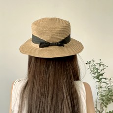 AFECTO 緞帶藤編拉菲亞草帽