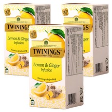 트와이닝 레몬 앤 진저 티백 허브차, 1.5g, 25개입, 3개