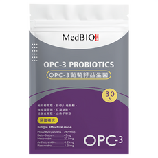 MedBIO 美百優 OPC-3葡萄籽益生菌膠囊 500mg 30顆, 1包