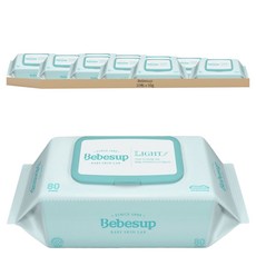 Bebesup Light 輕柔壓花嬰兒濕紙巾 掀蓋式, 50g, 80張, 10包
