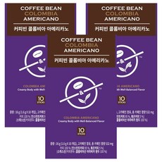 The Coffee Bean 哥倫比亞美式咖啡隨身包, 1.6g, 10入, 3盒