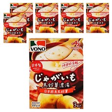VONO 醇緻原味 馬鈴薯濃湯, 日本國產馬鈴薯, 鹹香培根脆片, 3入, 46.5g, 6盒
