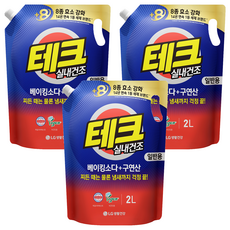 테크 베이킹소다 플러스 구연산 실내건조 액체세제 일반용 리필, 2L, 3개