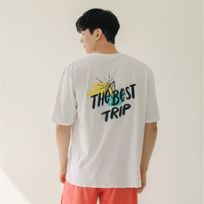 TUBE TREE 男款寬鬆版型短袖防磨衣上衣 A6218, 白色