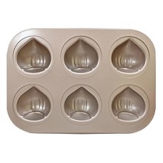 TRIARROW 三箭牌 金不沾6連栗子烤模, 26.5 x 18.5 x 3cm, 1個