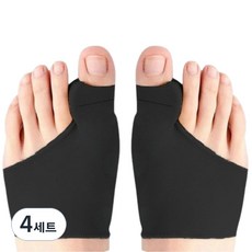 엘로템즈 밴드형 엄지발가락 분리 고정 보호대 블랙, 4세트