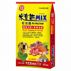 MIX 米克斯 全齡用基礎狗乾糧 全穀三鮮, 1個, 15kg, 牛 + 羊 + 魚