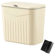 존글로벌 8리터 주방용 중형 쓰레기통 + 비닐봉투 20매, 베이지
