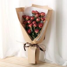 ROMANTIC NOVEMBER 紅色天鵝絨迷你玫瑰乾花花束, 混色