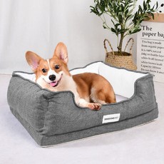 딩동펫 강아지 사계절 꿀잠 달걀 쿠션, 그레이, 1개