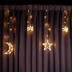 摩達客 LED138冰條造型燈串電池燈- 附IC控制器(不附電池) | USB兩用充電, 星星月亮 透明色, 1組