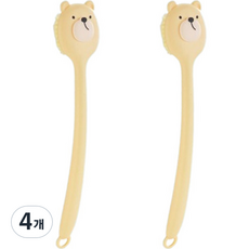 ZBIBI 小熊造型長柄搓澡刷, 1入, 4個, 黃色