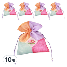헬씨닷 4색 자수 복주머니 12 x 16 cm, 보라, 10개