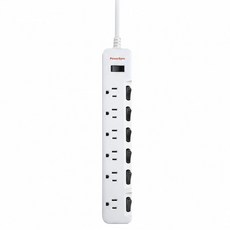PowerSync 群加 7開6插防雷擊抗搖擺加大間距延長線 TS76B927 29.2 x 5.1 x 2.88cm 586g, 2.7m, 白色, 1條