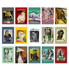 The Yeppeun 明信片 感性室內裝飾海報卡 畢卡索15件組, 混合顏色, 1套