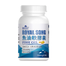 ROYAL SONG 御松田魚油軟膠囊 30顆 700mg Omega-3高純度 維持健康機能, 1罐