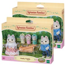 EPOCH Sylvanian Families 森林家族 哈士奇家族公仔 5636, 2個