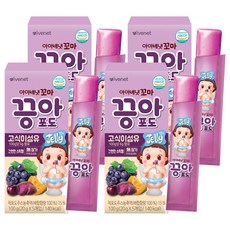 韓國 ivenet Kids 幼兒蔬果果凍條, 4個, 葡萄味, 100g