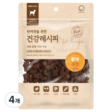 굿데이 강아지 건강레시피 간식, 황태 큐브, 300g, 4개
