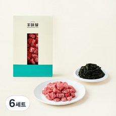 우미학 한우 1++등급 양지(세절) 국거리용 200g + 기장숙성미역 100g (냉장), 6세트