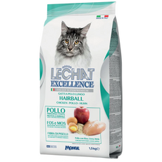 LECHAT EXCELLENCE 化毛貓用乾糧, 1包, 1.5kg, 雞肉 + 蘋果