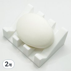 바코젤 논슬립 실리콘 비누받침, 스노우 화이트, 2개