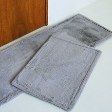 inroom 長毛絨雲朵方形地墊2件組, 灰色