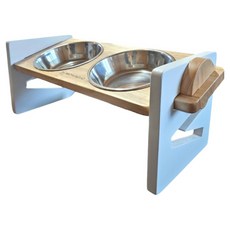 MONAGIO 寵物可調節高度2格智慧餐具 不鏽鋼, 自然白, 1個