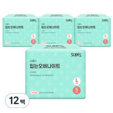 슈베스 입는 오버나이트, 대형, 5개입, 12개