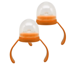 LITTLE BOBDOG 嬰兒奶瓶相容吸管 + 手把套裝, 橘色, 2組