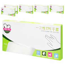 一次性免接觸TPE防疫手套 100入/盒 防水防油 高韌性不易損毀, L, 6盒