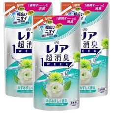 Lenor 蘭諾 日本原裝進口 1WEEK 超強除臭衣物柔軟精補充包 綠色清香, 380ml, 3包