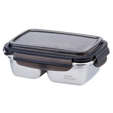 鍋寶 Cook Power 可微波不鏽鋼分隔保鮮盒，加寬盒身上緣，圓滑設計，易於拿取，密封效果佳, 1個, 單件