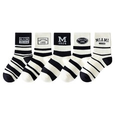 키즈데이 양말 블랙링글 5족