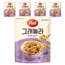 Post 格蘭諾拉麥片 藍莓口味, 500g, 5包