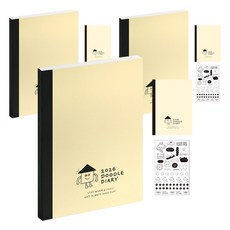 ICONIC 2026 塗鴉日誌週計畫本行事曆, 3個, 04 粉彩黃