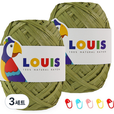 니뜨 루이 실 45g x 2p + 단수링 5p 세트, 124무광그린(루이실), 랜덤 발송(단수링), 3세트