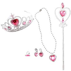 PARTYSHOW 公主皇冠飾品5件組, 粉紅色, 1套